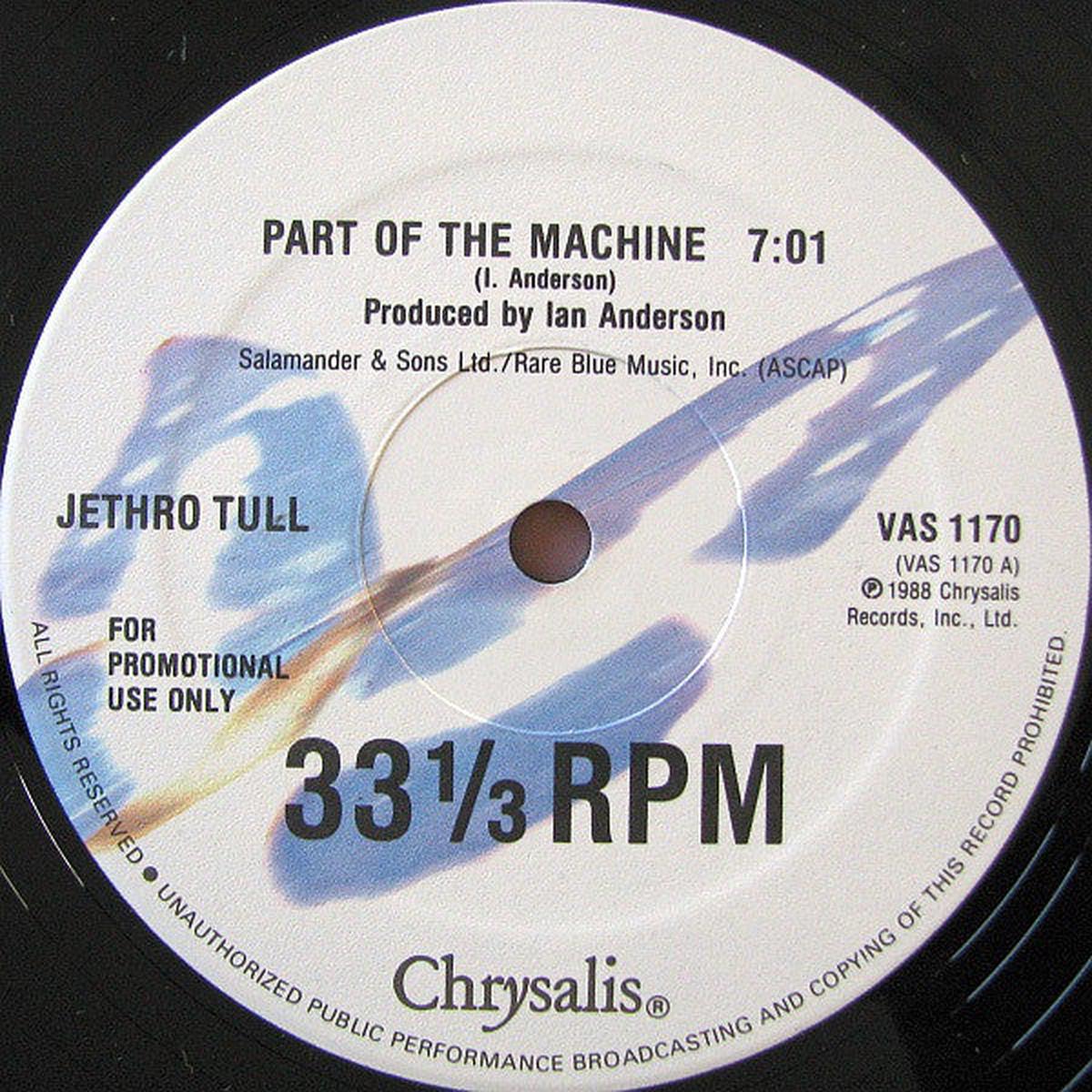 Jethro Tull  Part Of The Machine -1988 – 12″, Single, 33  RPM, Promo  (vinyl)